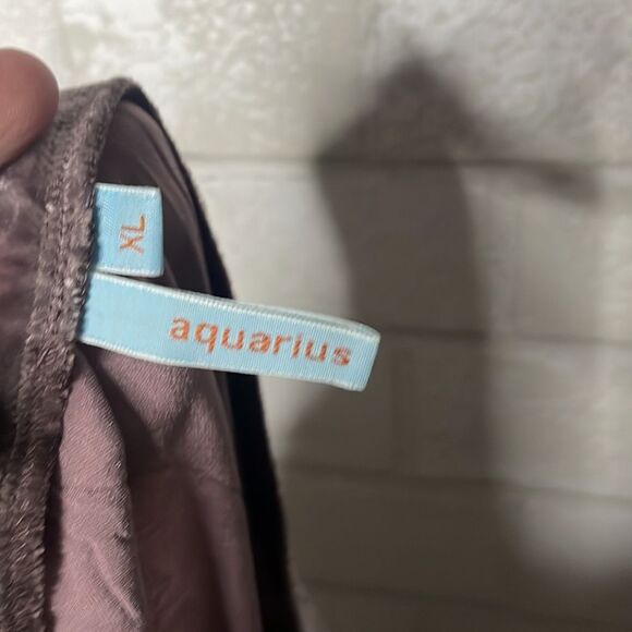 Aquarius Anthro Silk Layered Skirt Velvety Look Purple Plum Beaded Bottom Detail - Picture 8 of 8